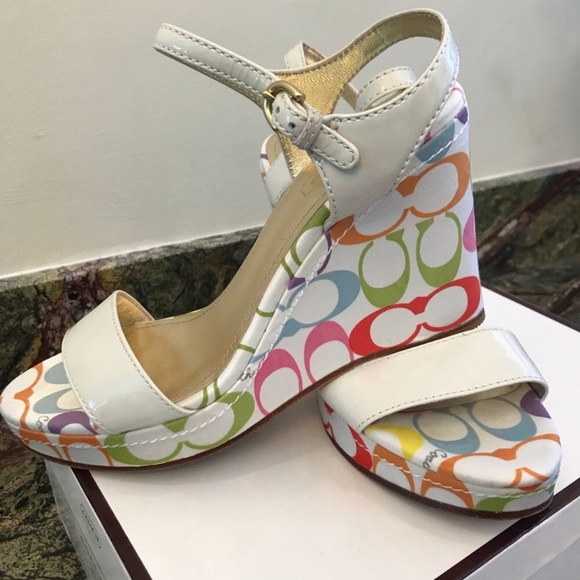 Coach Shoes - Make an offer! 🌈 Multi Color Coach Wedges 🌈